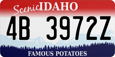 ID license plate 4B3972Z