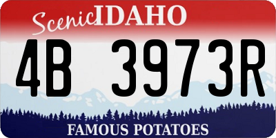 ID license plate 4B3973R