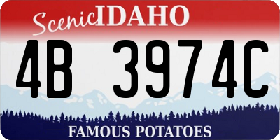 ID license plate 4B3974C