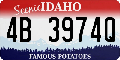 ID license plate 4B3974Q