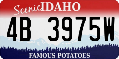 ID license plate 4B3975W