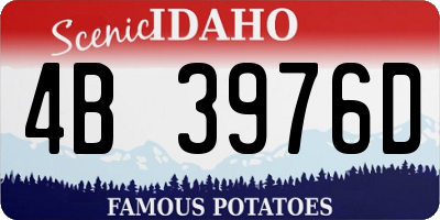 ID license plate 4B3976D