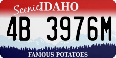 ID license plate 4B3976M