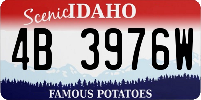 ID license plate 4B3976W