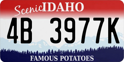 ID license plate 4B3977K