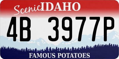 ID license plate 4B3977P