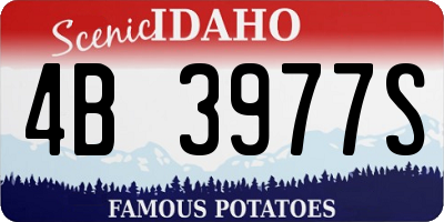 ID license plate 4B3977S