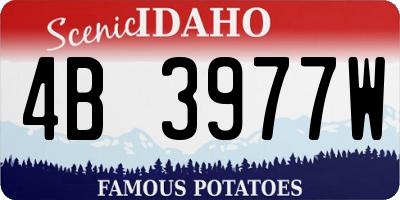 ID license plate 4B3977W