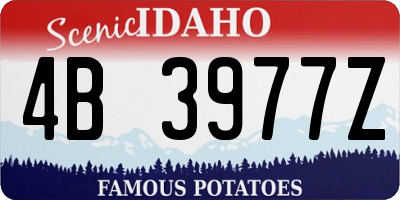 ID license plate 4B3977Z