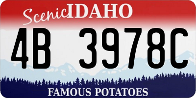 ID license plate 4B3978C