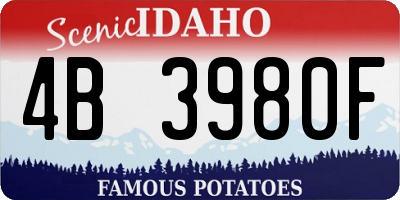 ID license plate 4B3980F