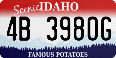 ID license plate 4B3980G
