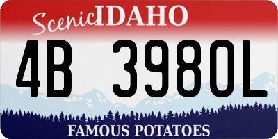 ID license plate 4B3980L