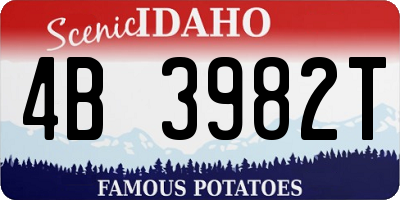 ID license plate 4B3982T