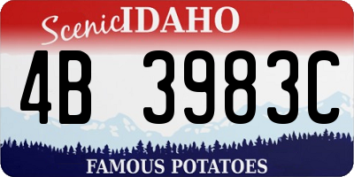 ID license plate 4B3983C