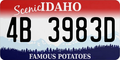 ID license plate 4B3983D