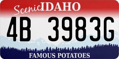 ID license plate 4B3983G