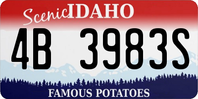 ID license plate 4B3983S