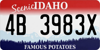 ID license plate 4B3983X