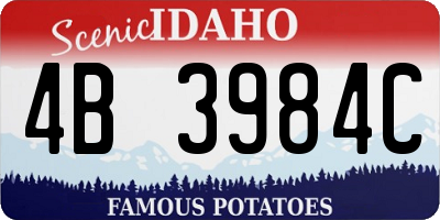 ID license plate 4B3984C