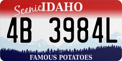 ID license plate 4B3984L