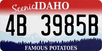 ID license plate 4B3985B