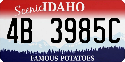 ID license plate 4B3985C
