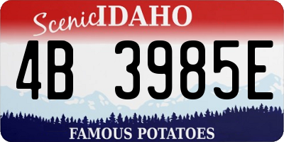 ID license plate 4B3985E