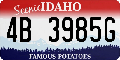 ID license plate 4B3985G