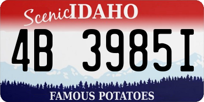 ID license plate 4B3985I