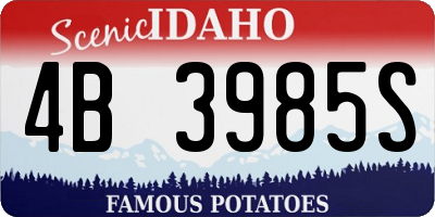 ID license plate 4B3985S