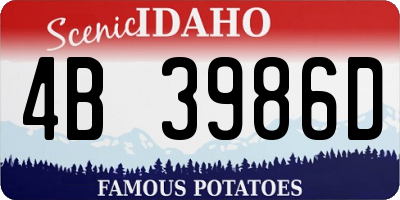 ID license plate 4B3986D
