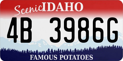 ID license plate 4B3986G