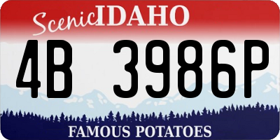 ID license plate 4B3986P