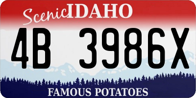 ID license plate 4B3986X
