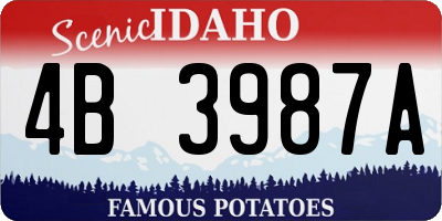 ID license plate 4B3987A