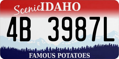 ID license plate 4B3987L