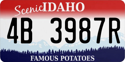 ID license plate 4B3987R
