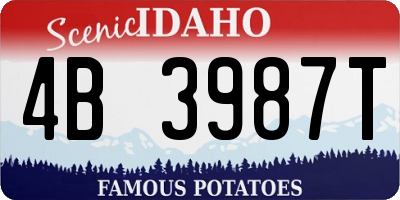 ID license plate 4B3987T