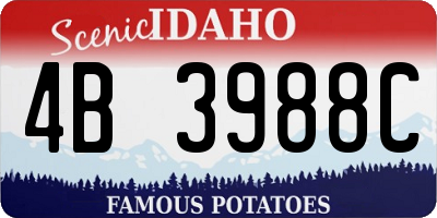ID license plate 4B3988C