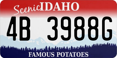 ID license plate 4B3988G