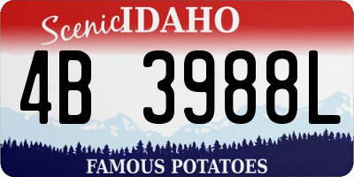 ID license plate 4B3988L