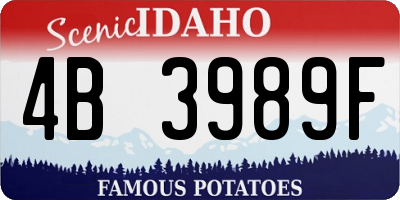 ID license plate 4B3989F