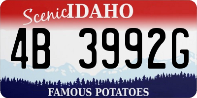 ID license plate 4B3992G