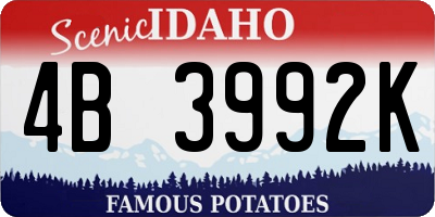 ID license plate 4B3992K