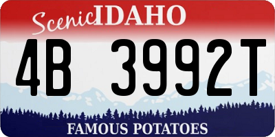 ID license plate 4B3992T
