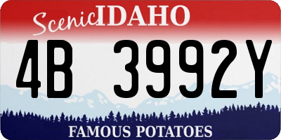 ID license plate 4B3992Y