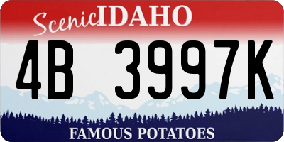 ID license plate 4B3997K