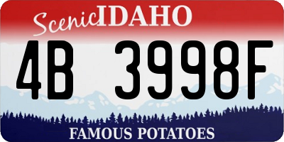 ID license plate 4B3998F