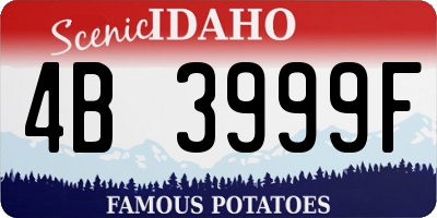 ID license plate 4B3999F